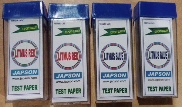 litmus papers red and blue