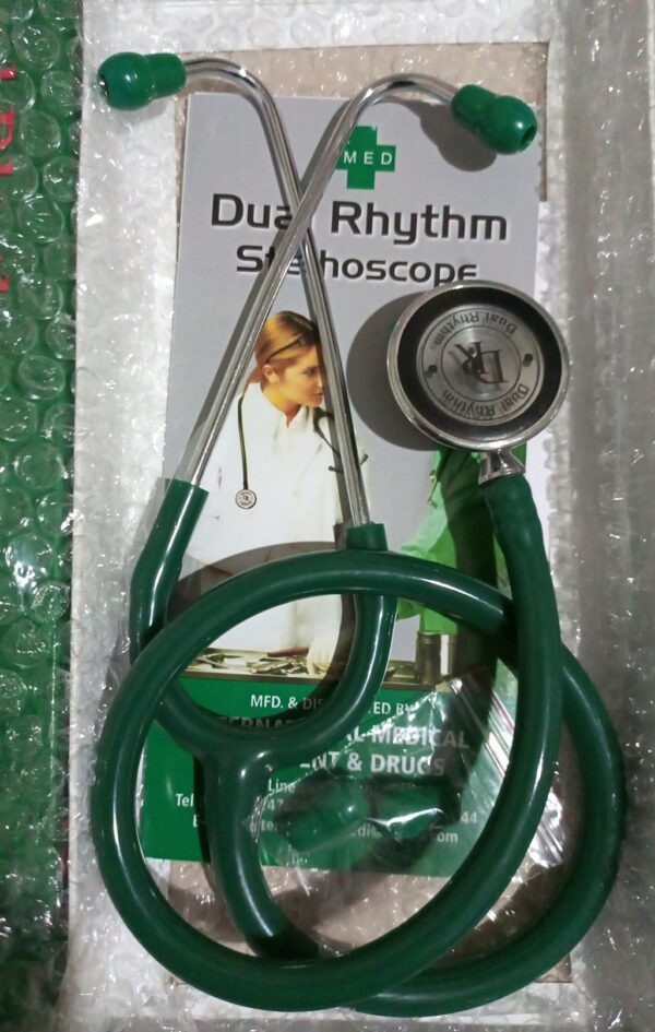 dual rhythm stethoscope green
