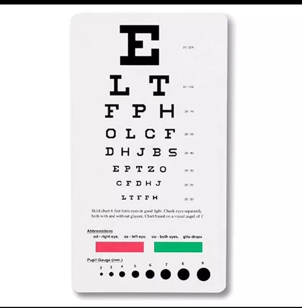 Snellen Chart Pocket - SCIENCESIO LANKA